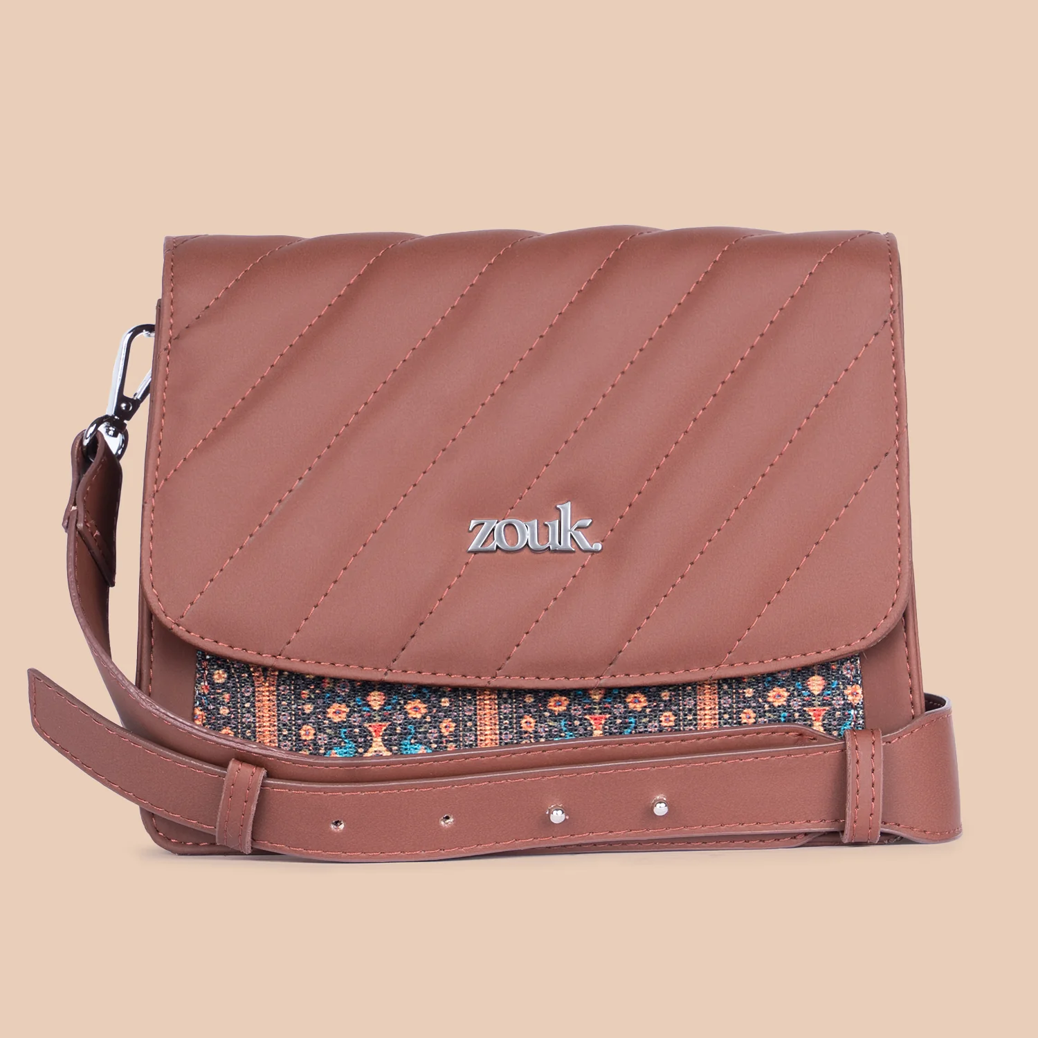 Royal Indian Peacock Motif Beyond Basic Sling Bag - Image 2