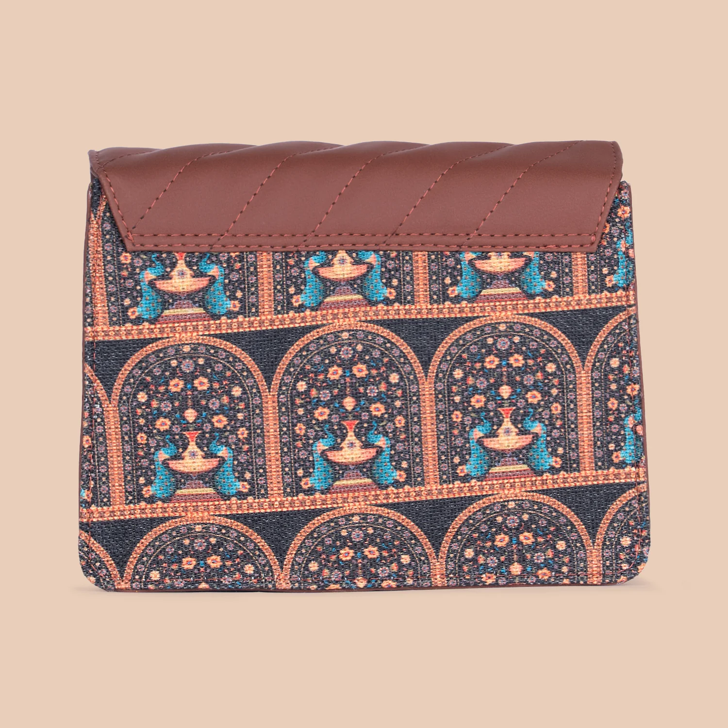 Royal Indian Peacock Motif Beyond Basic Sling Bag - Image 4