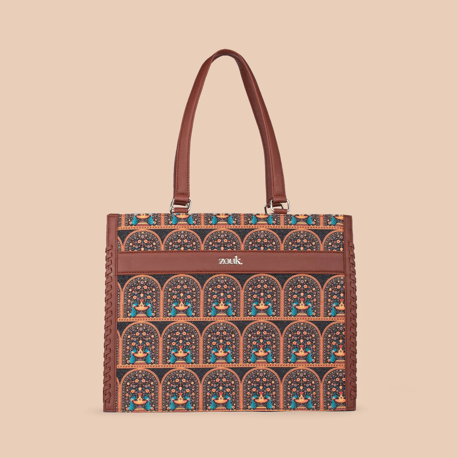 Royal Indian Peacock Motif Boardroom Office Bag - Image 3