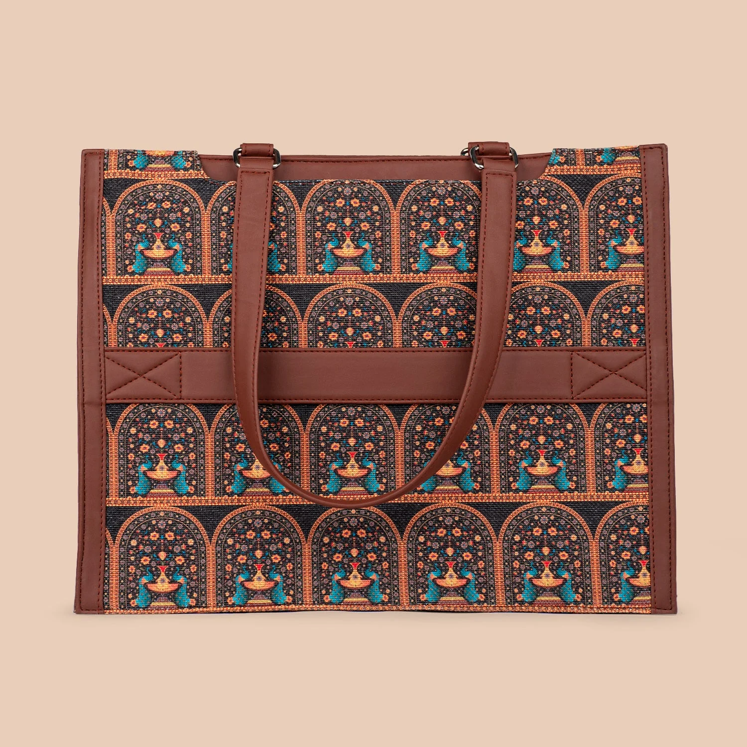 Royal Indian Peacock Motif Boardroom Office Bag - Image 4