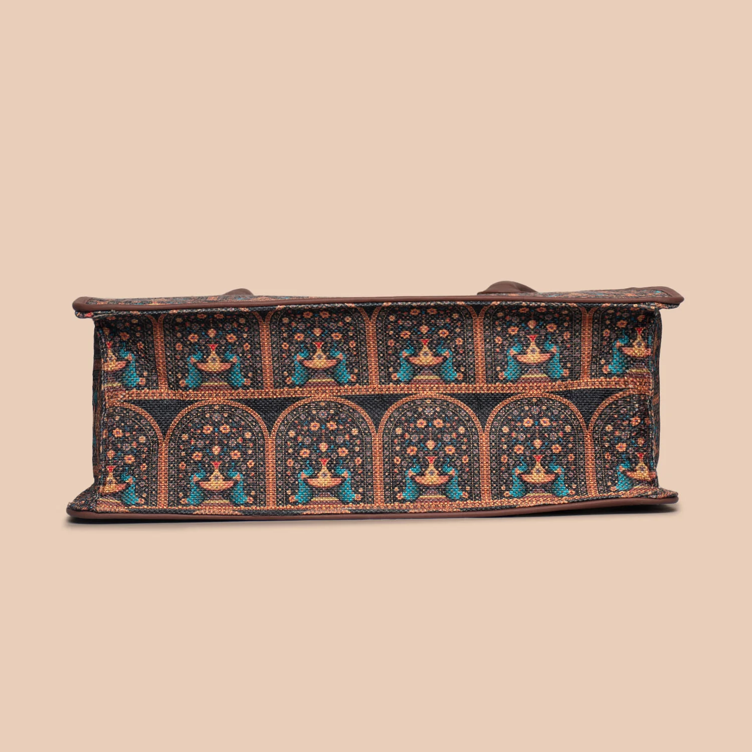 Royal Indian Peacock Motif Book Tote - Image 8