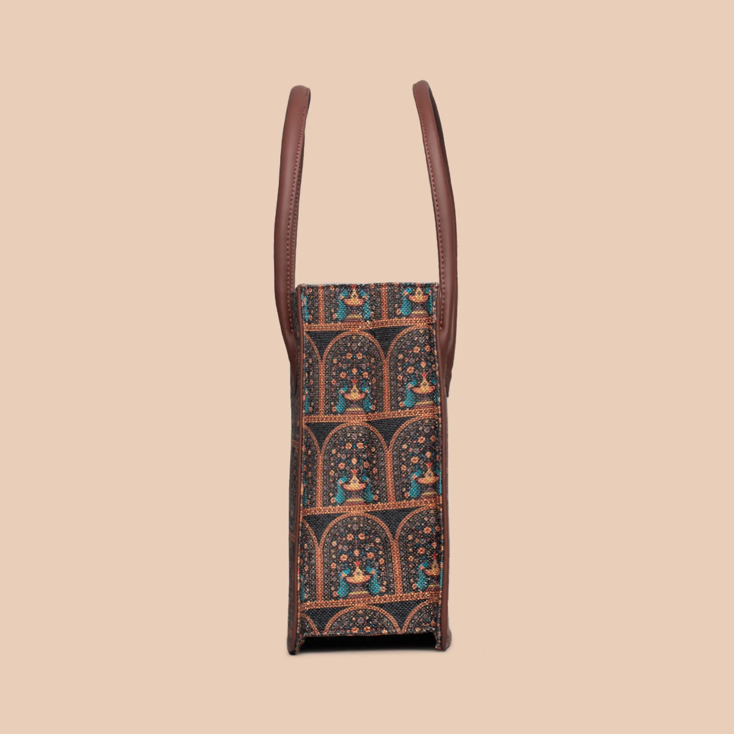 Royal Indian Peacock Motif Book Tote - Image 9