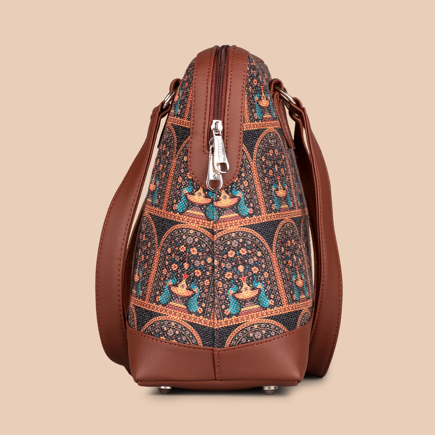 Royal Indian Peacock Motif Carry All Work Bag - Image 4