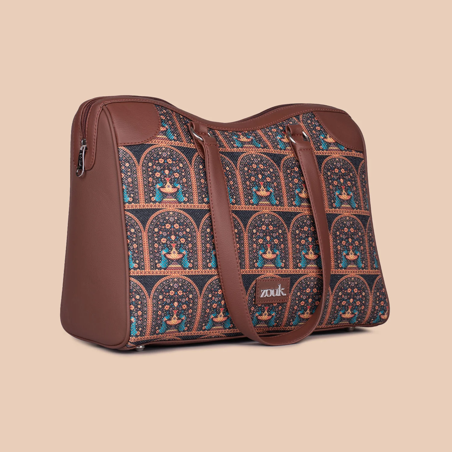 Royal Indian Peacock Motif Conference Office Bag - Image 2