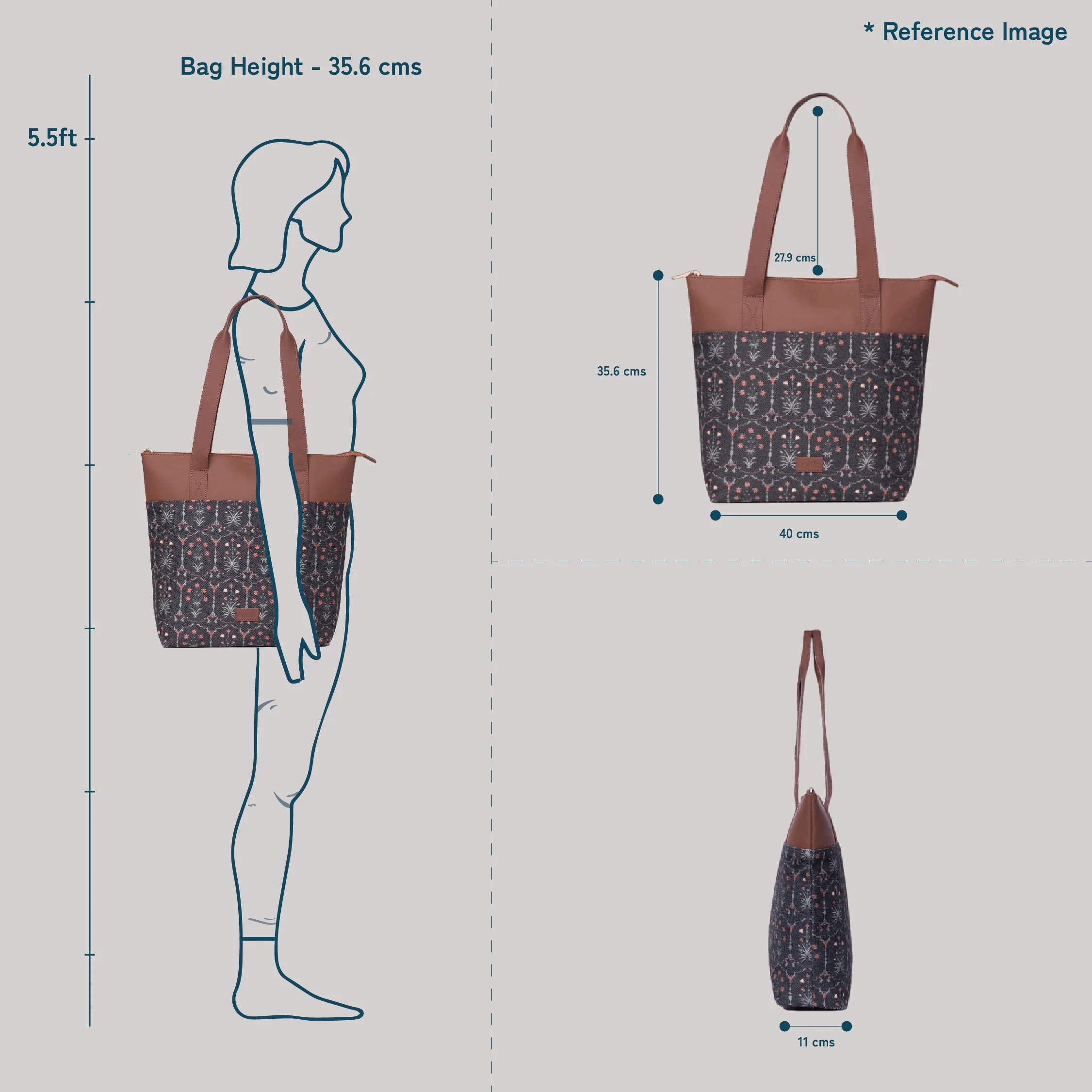 Royal Indian Peacock Motif Everyday Tote Bag - Image 10