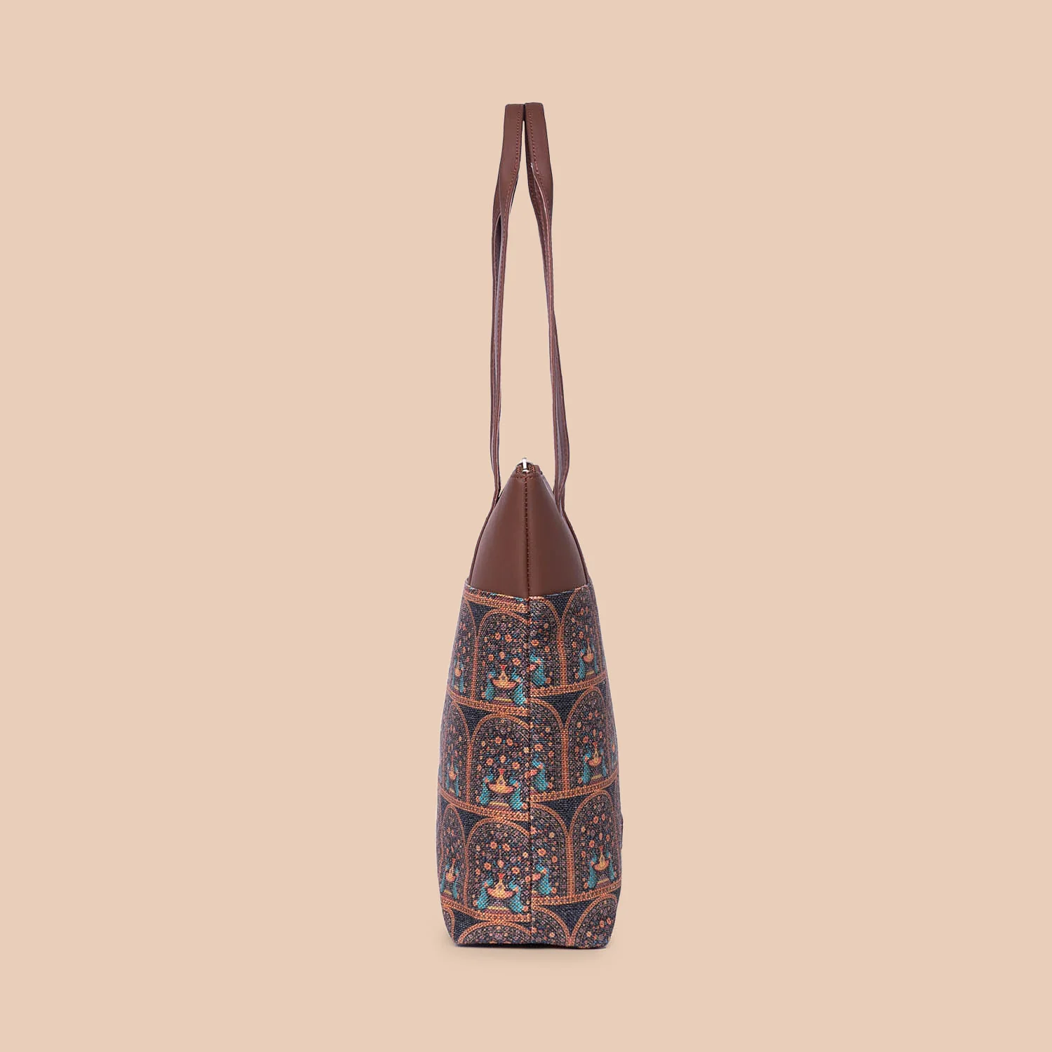 Royal Indian Peacock Motif Everyday Tote Bag - Image 8