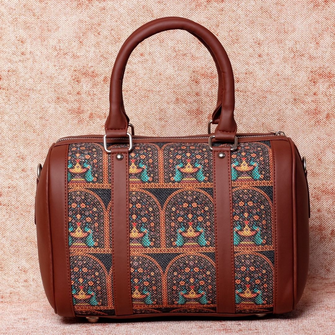 Royal Indian Peacock Motif Handbag - Image 2
