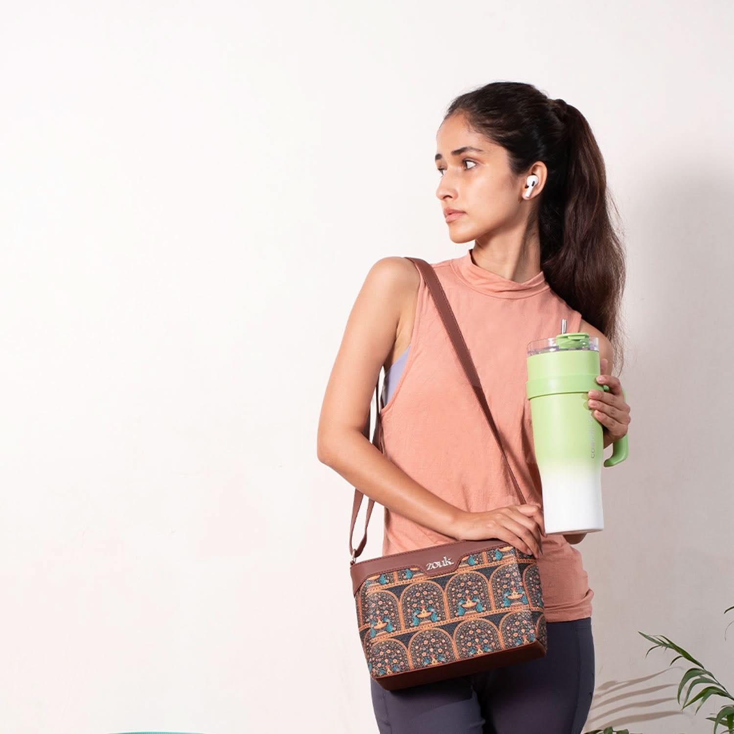 Royal Indian Peacock Motif Harmony Sling Bag - Image 9