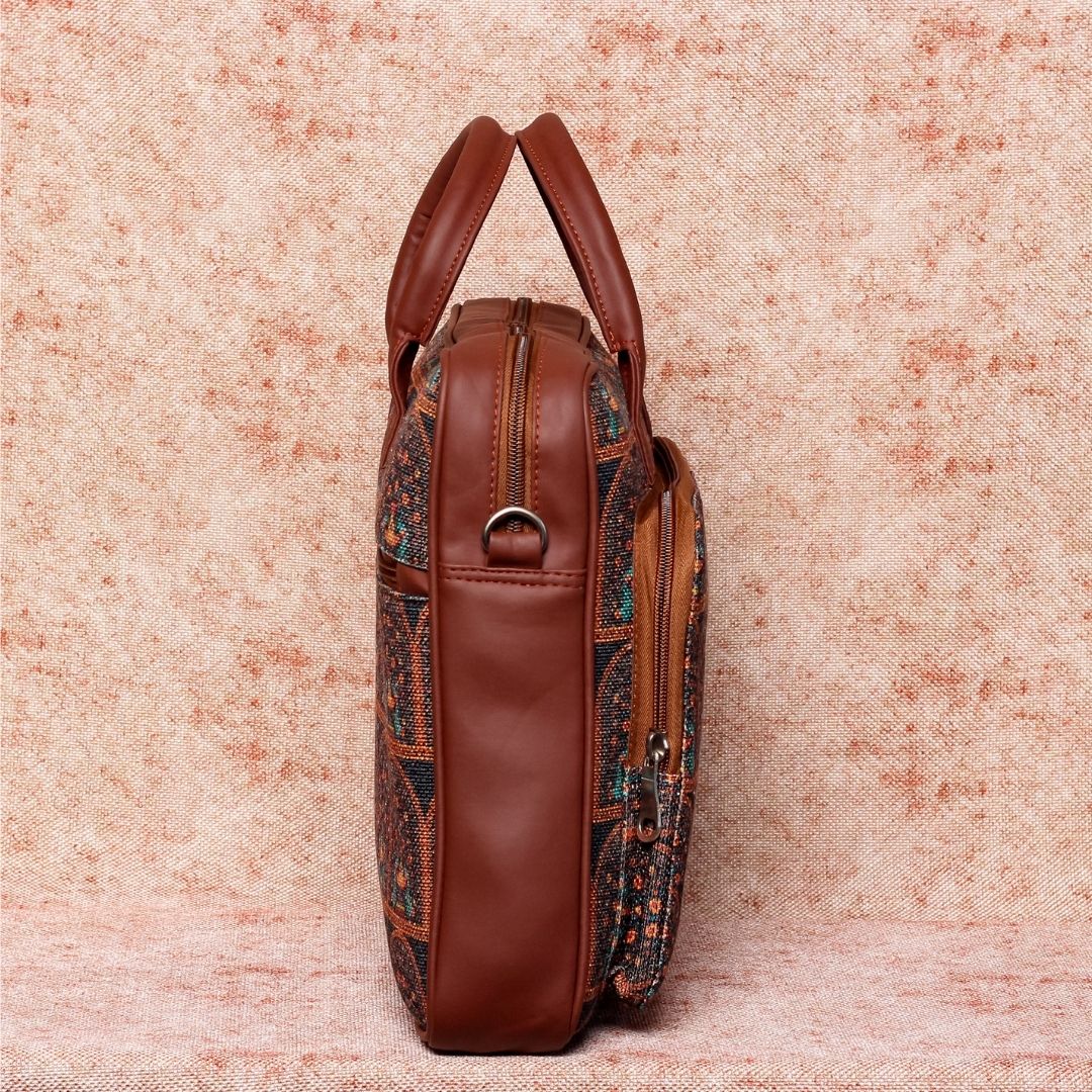 Royal Indian Peacock Motif Laptop Bag - Image 5