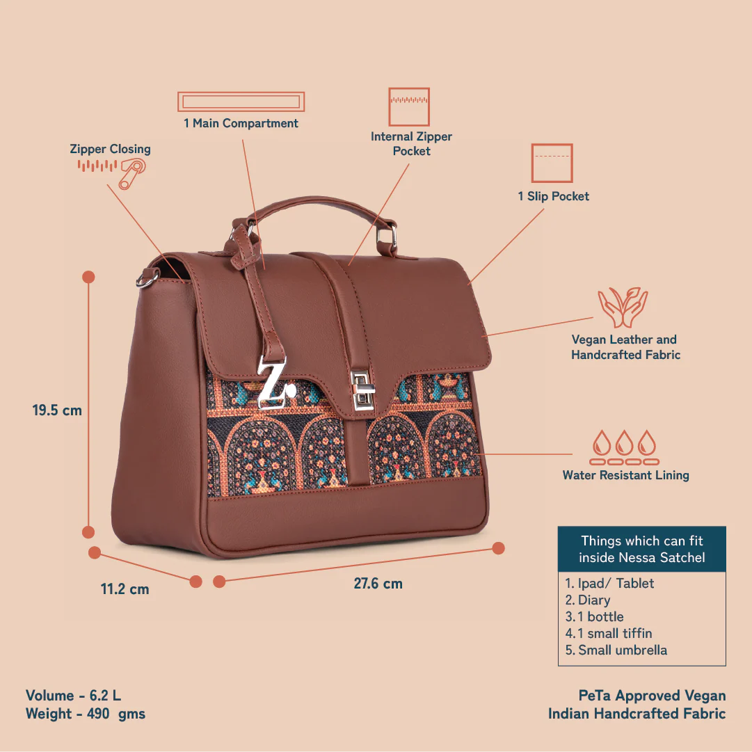 Kriti Sanon - Royal Indian Peacock Motif Nessa Satchel - Image 3