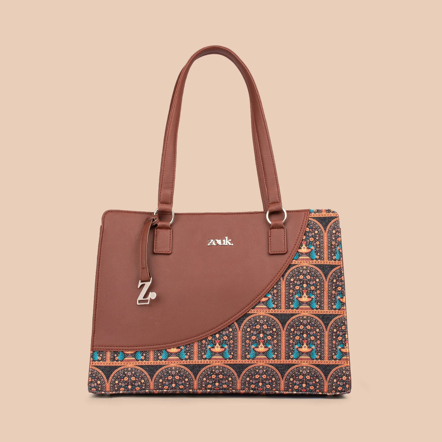 Royal Indian Peacock Motif Office Essential Bag - Image 3