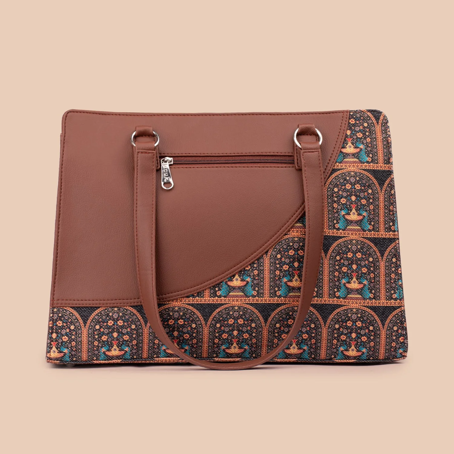 Royal Indian Peacock Motif Office Essential Bag - Image 4