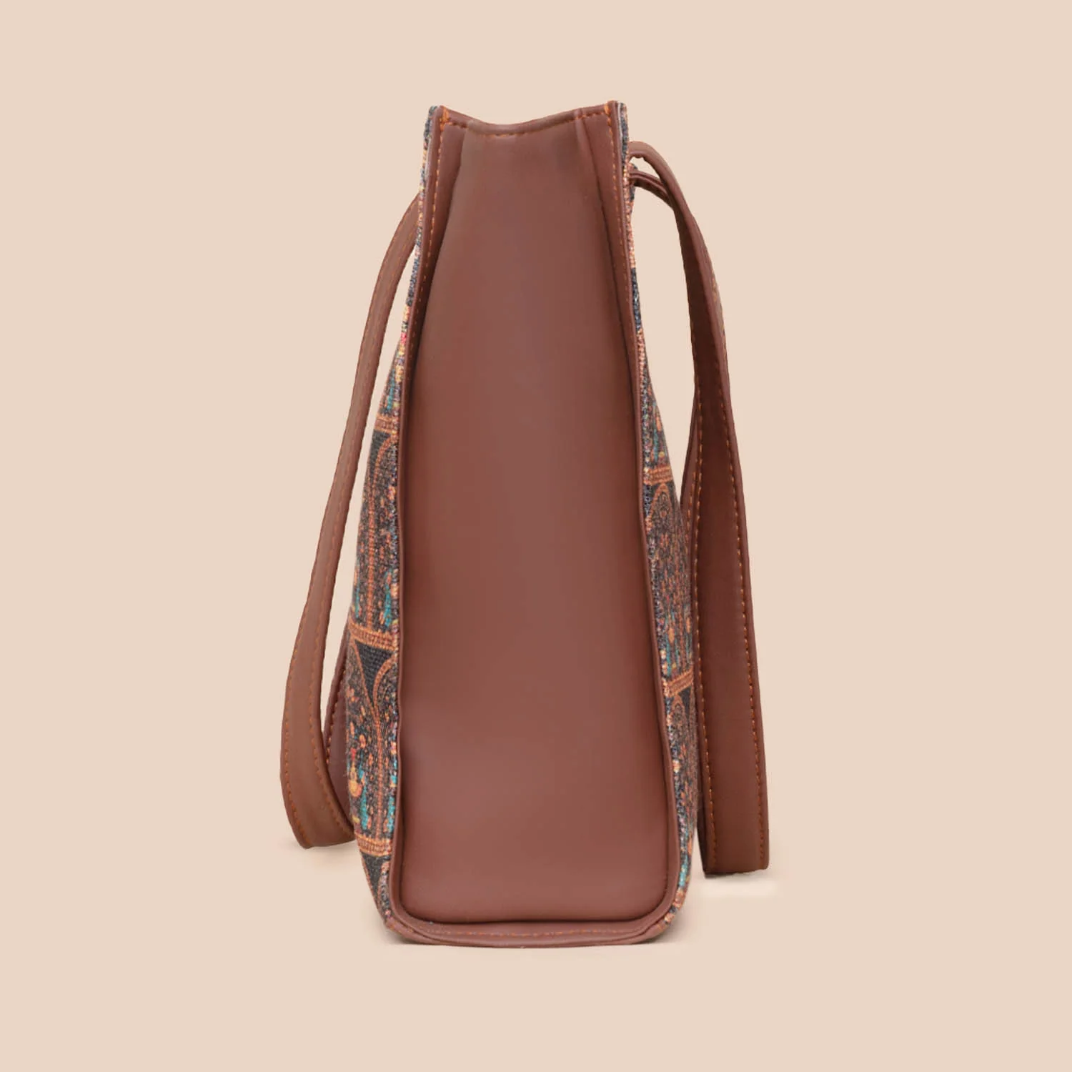 Royal Indian Peacock Motif - Office Tote Bag & Chain Wallet Combo - Image 4