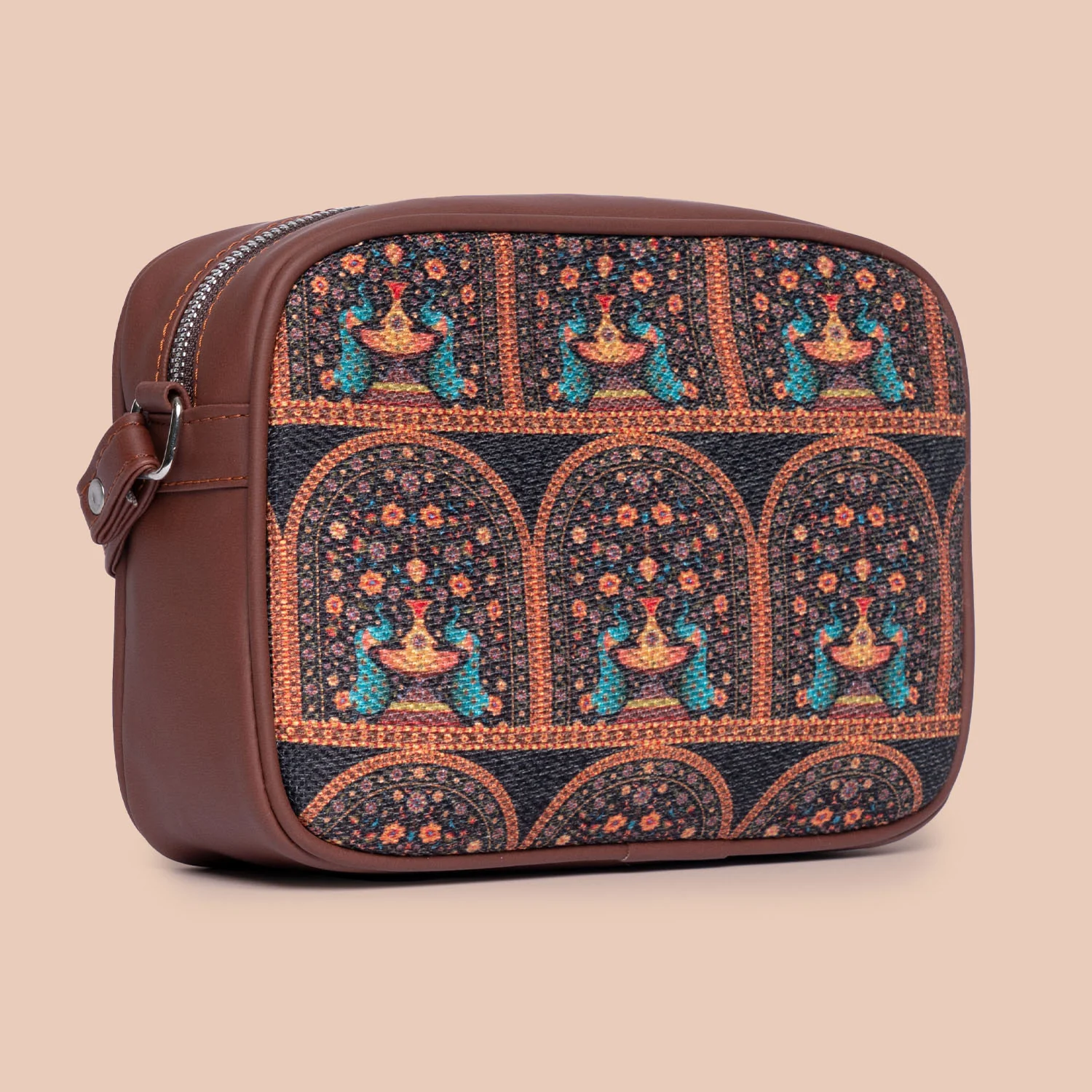 Royal Indian Peacock Motif - Office Tote Bag & Regular Sling Combo - Image 6