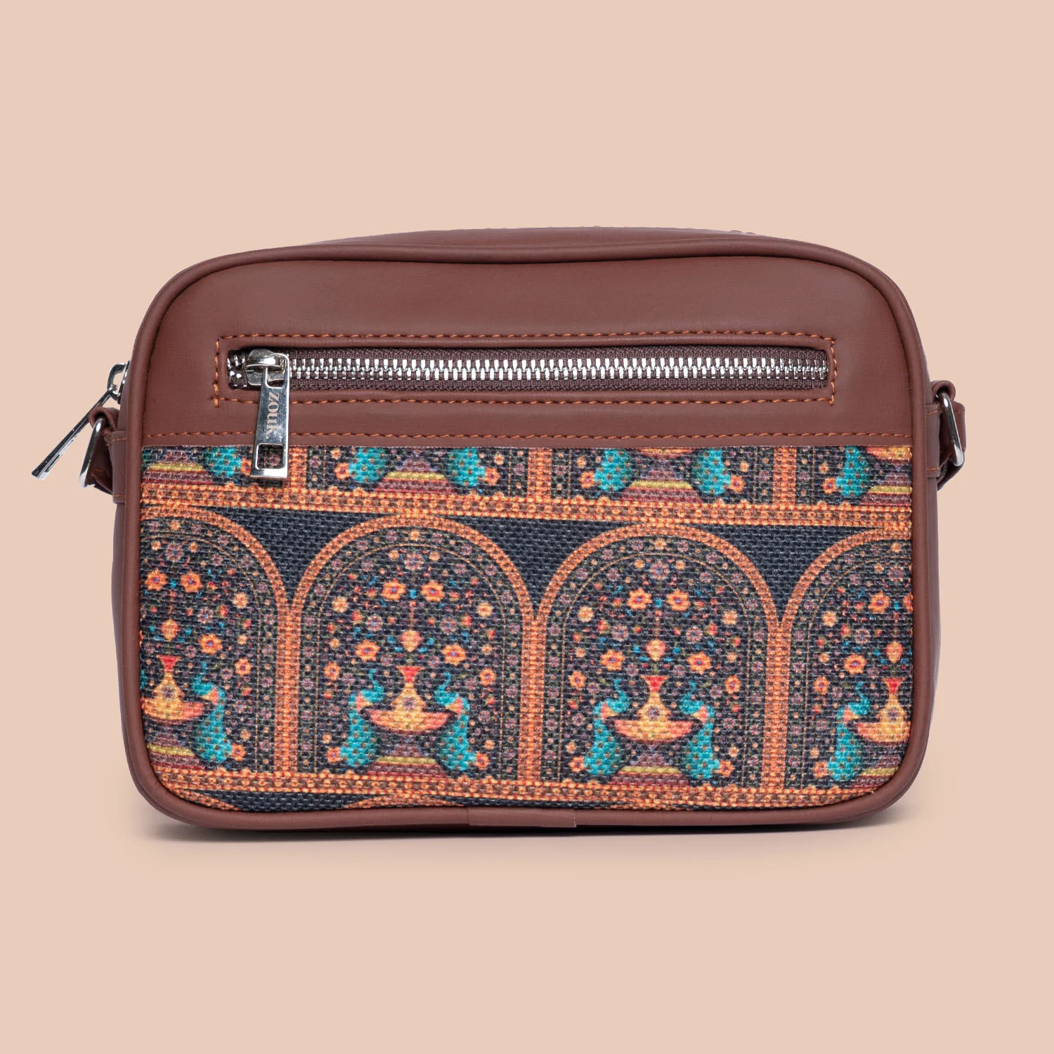 Royal Indian Peacock Motif - Office Tote Bag & Regular Sling Combo - Image 8