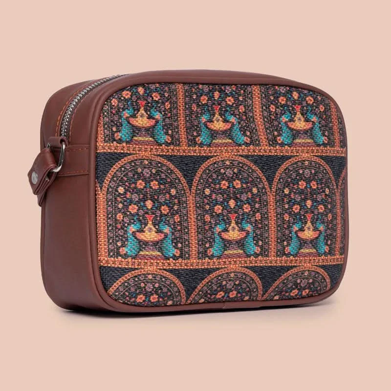 Royal Indian Peacock Motif - Office Tote Bag & Sling Bag Combo - Image 9