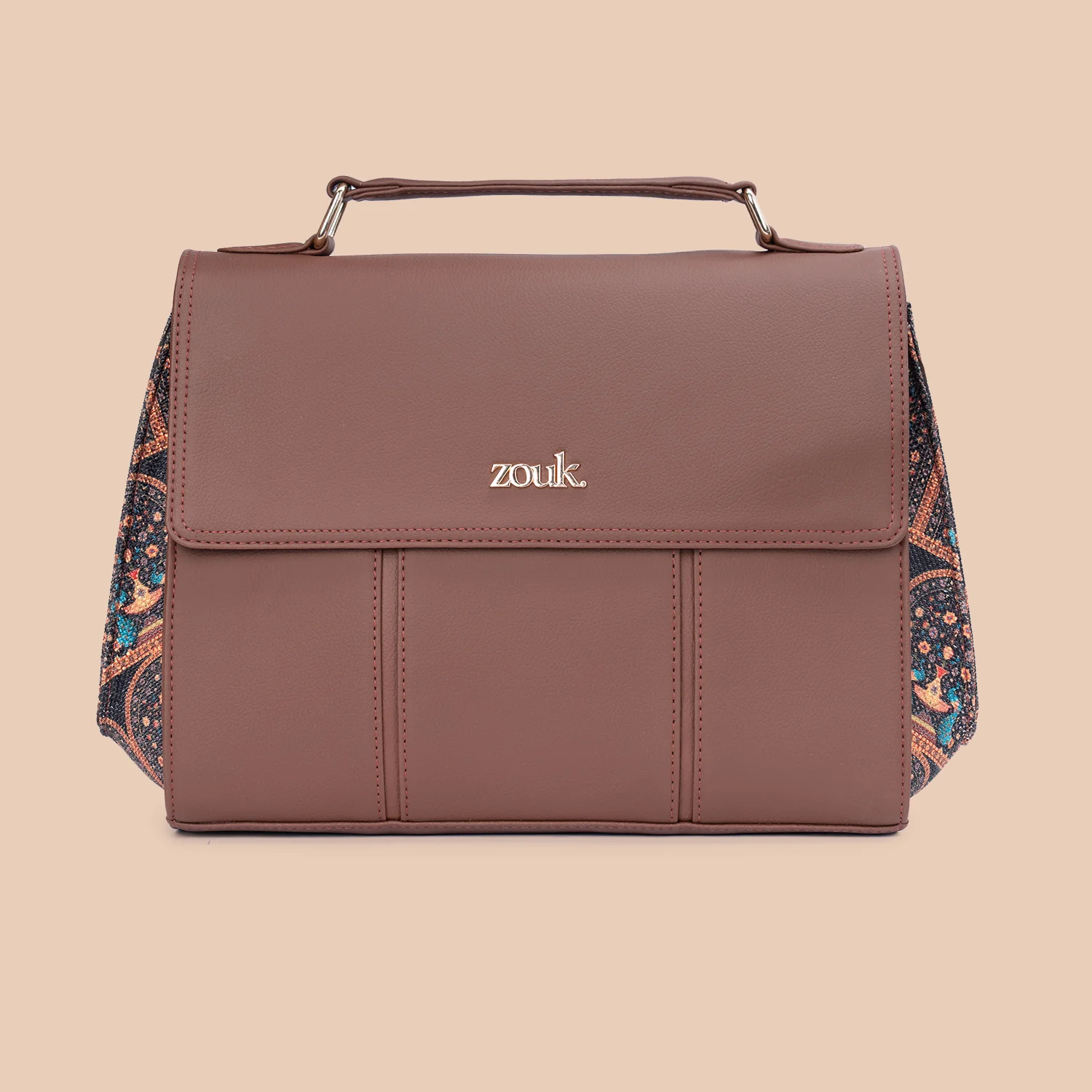 Rhea Kapoor Satchel Bag - Royal Indian Peacock Motif - Image 3