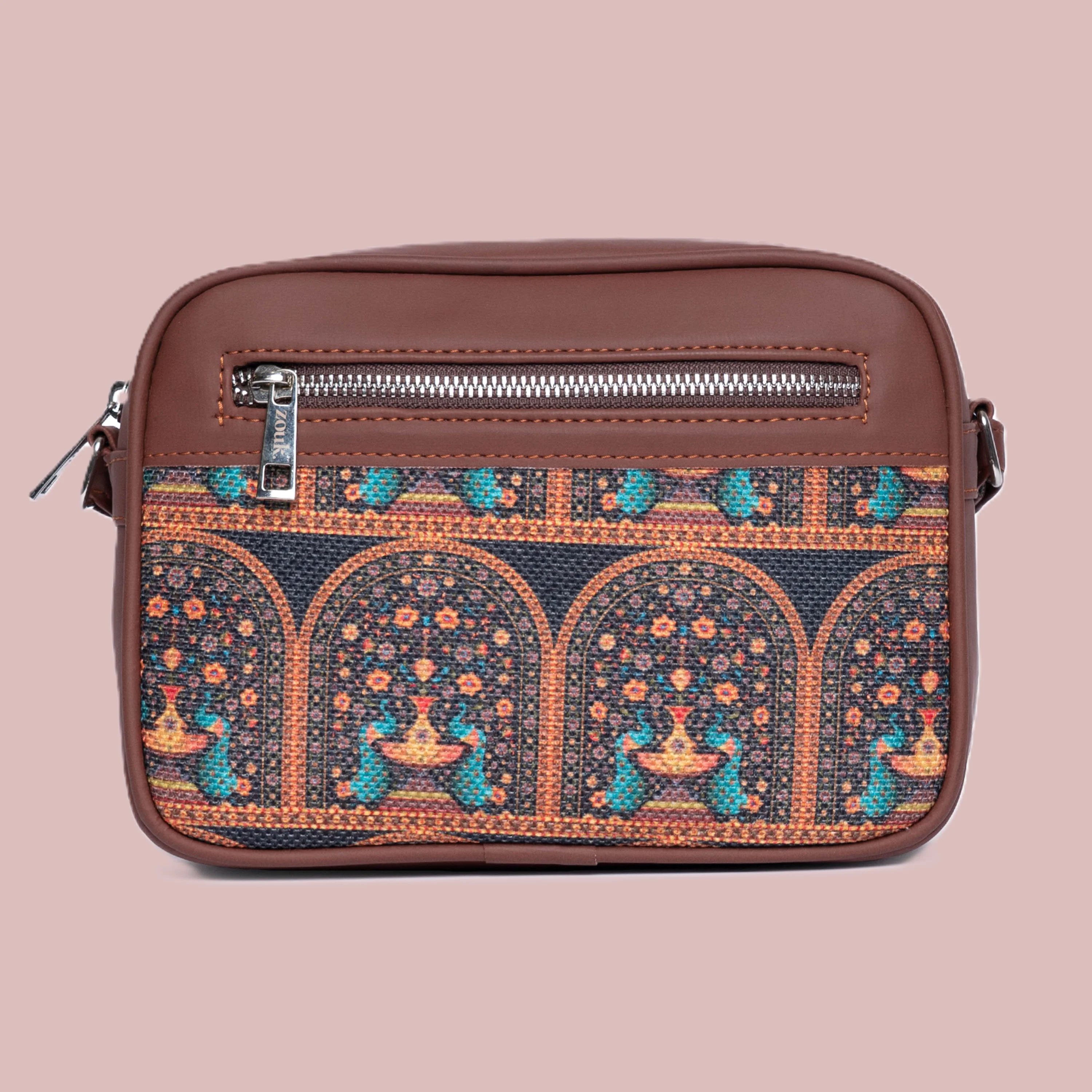 Royal Indian Peacock Motif Sling Bag - Image 4