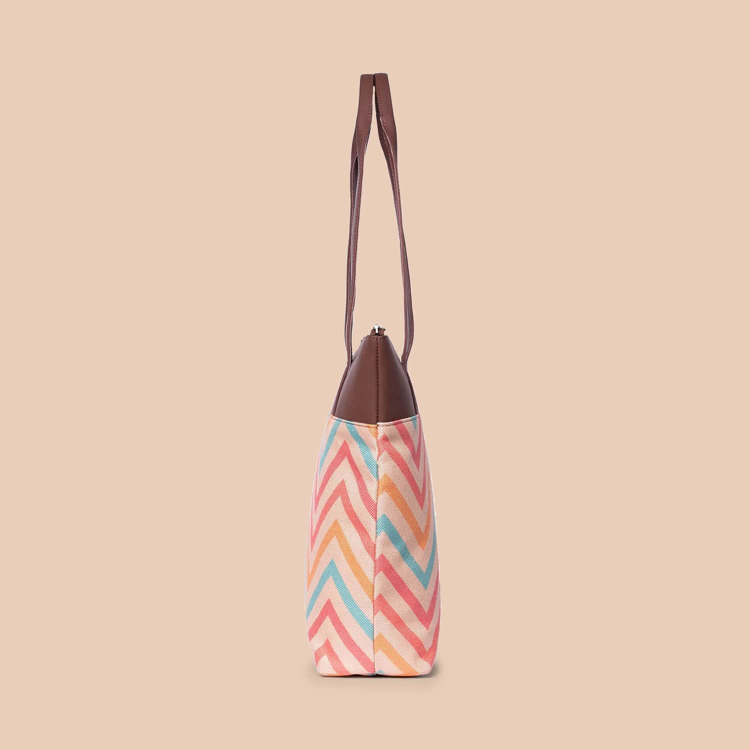 Royal Indian Peacock Motif & WavBeach - Women's Office Bag & Everyday Tote Bag Combo - Image 7