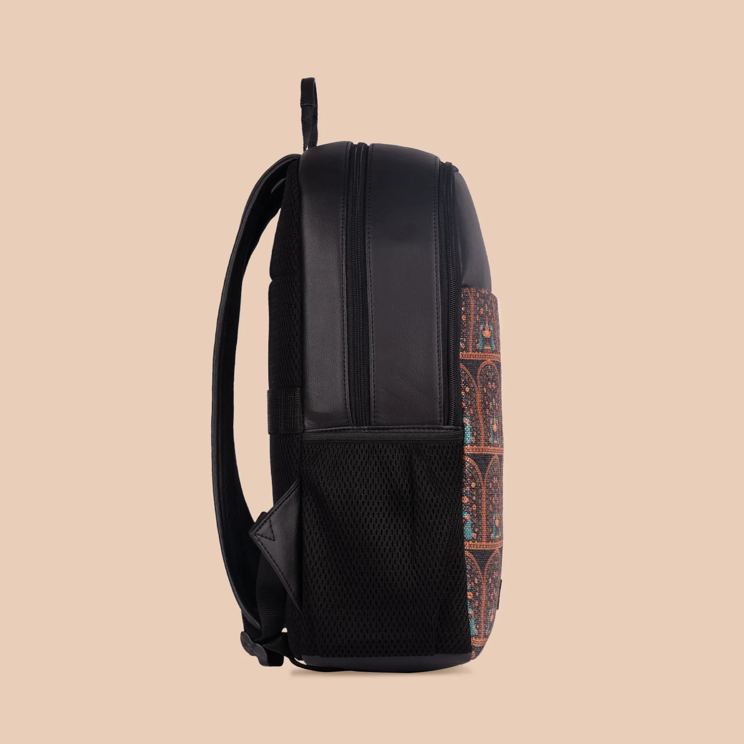 Royal Indian Peacock Motif Statement Backpack - Image 7