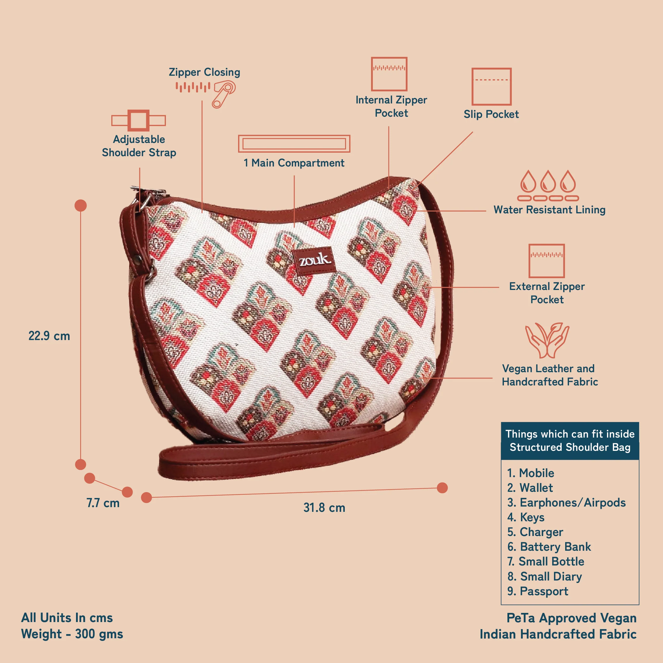 SeaShell Motif White Structured Shoulder Bag - Image 5