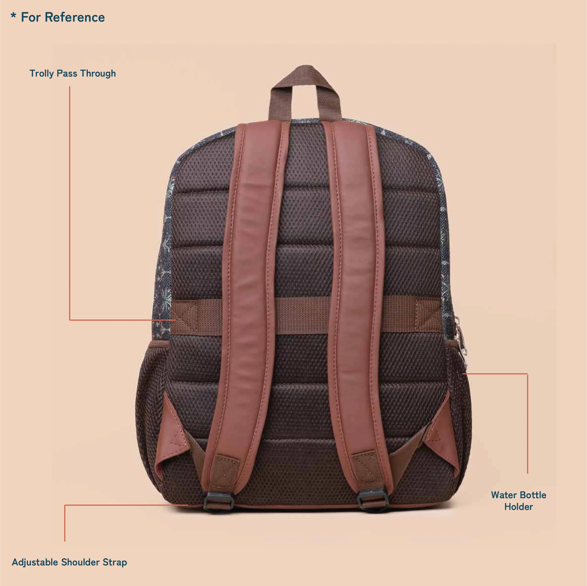 Seashell Motif White Classic Backpack - Image 4