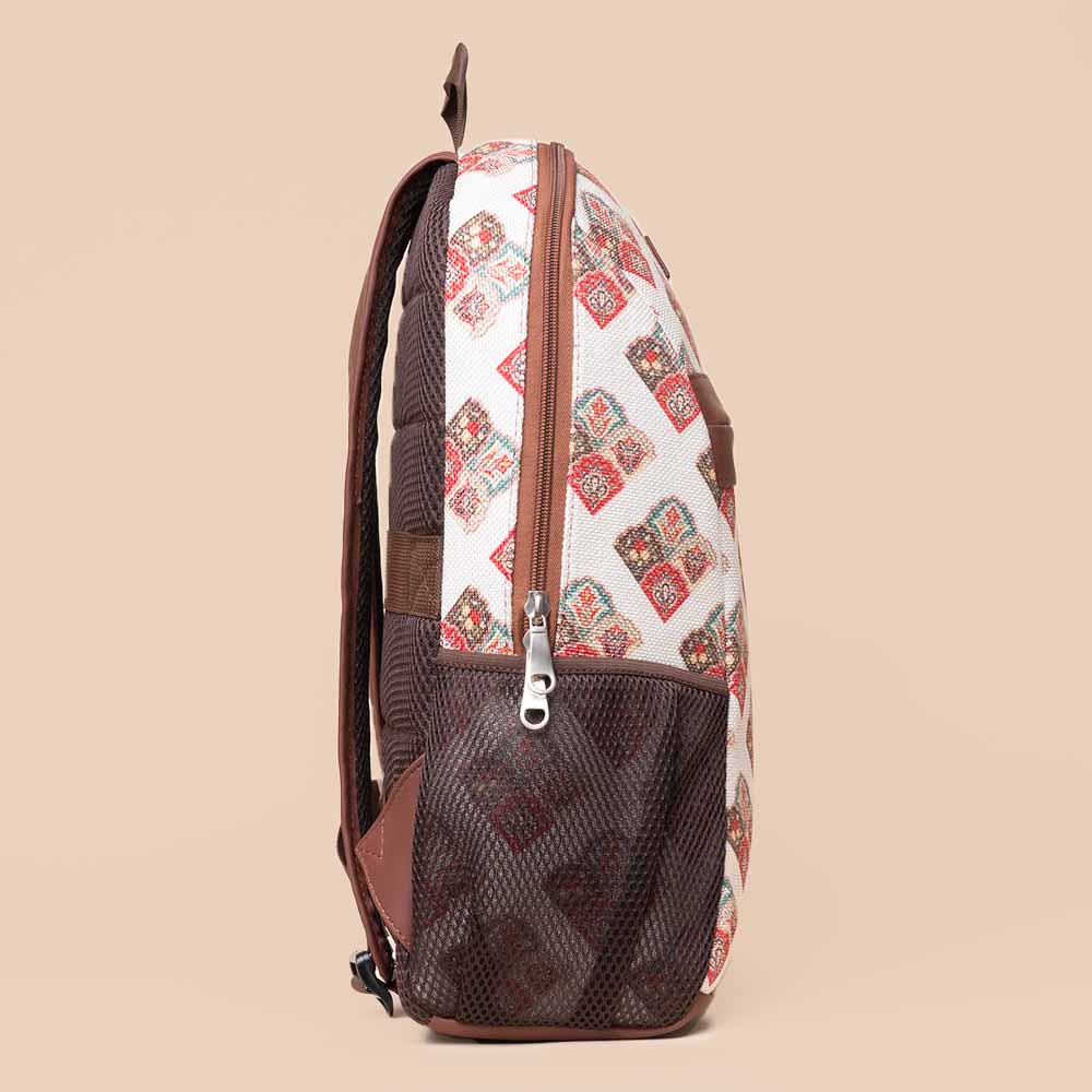Seashell Motif White Classic Backpack - Image 7