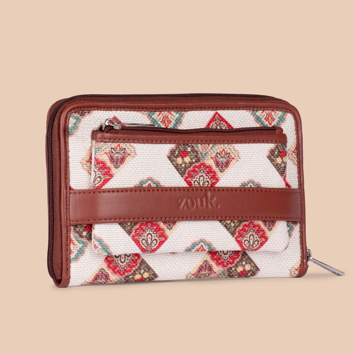 Seashell Motif White Classic Zipper Wallet - Image 5