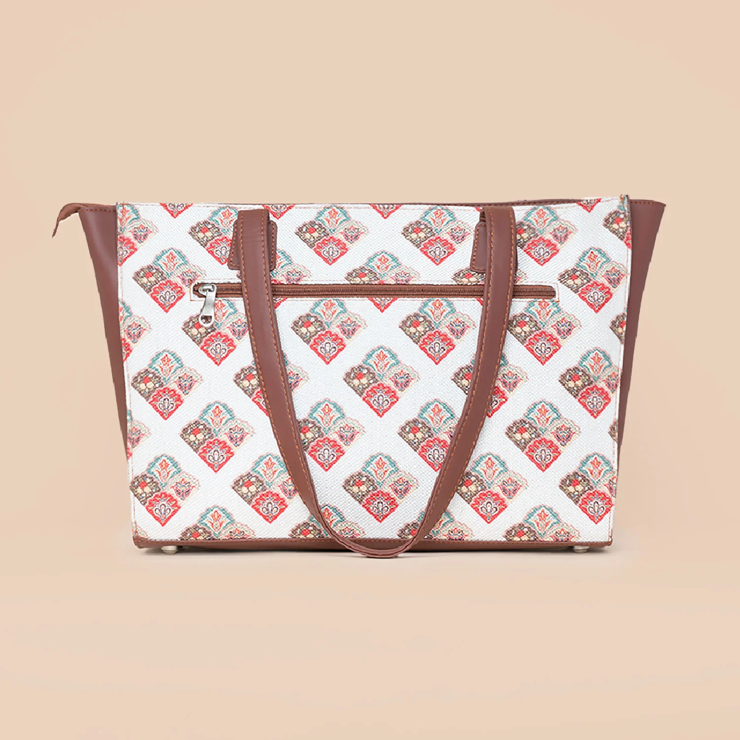 Seashell Motif White Office Tote Bag - Image 3