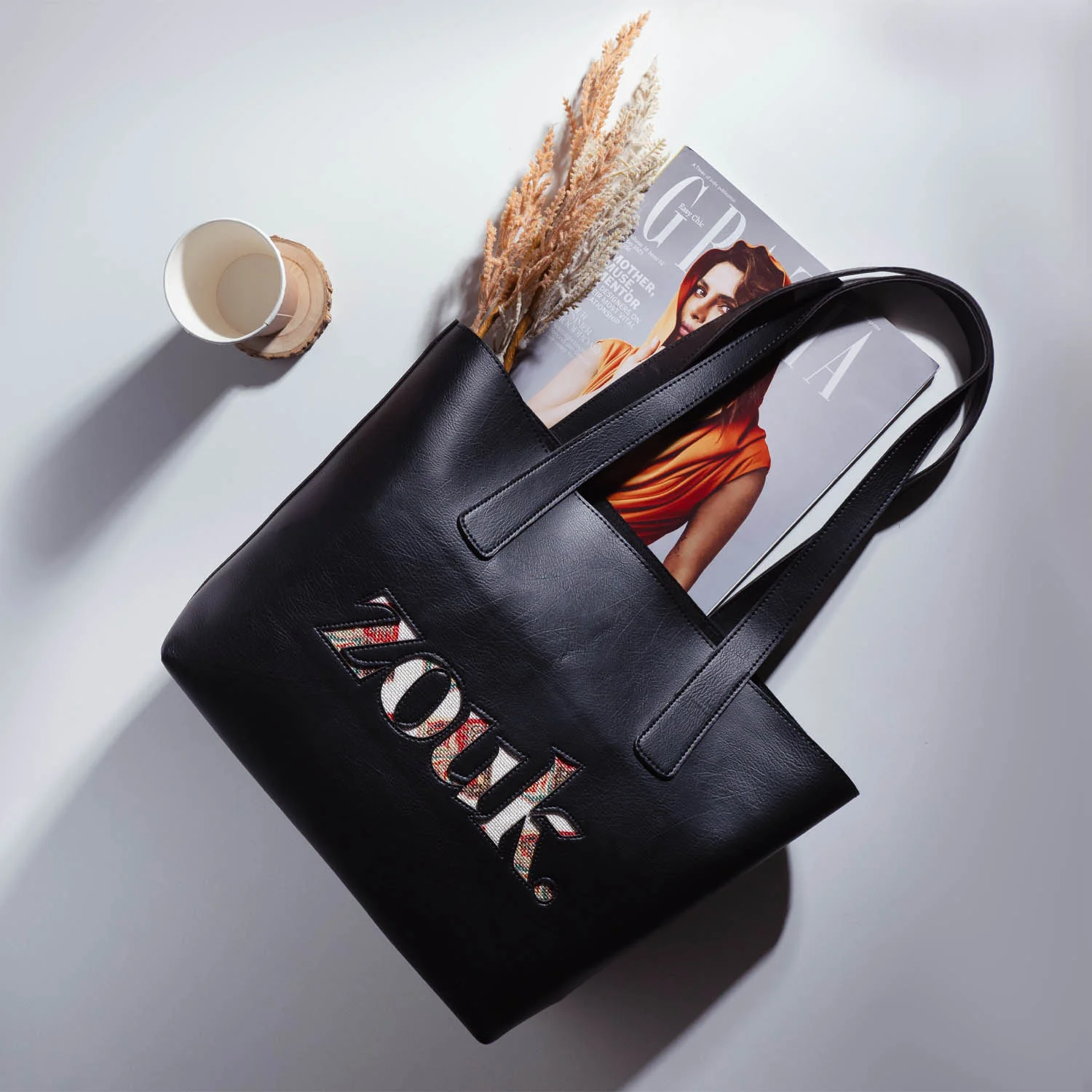 Seashell Motif White Signature Tote - Image 2