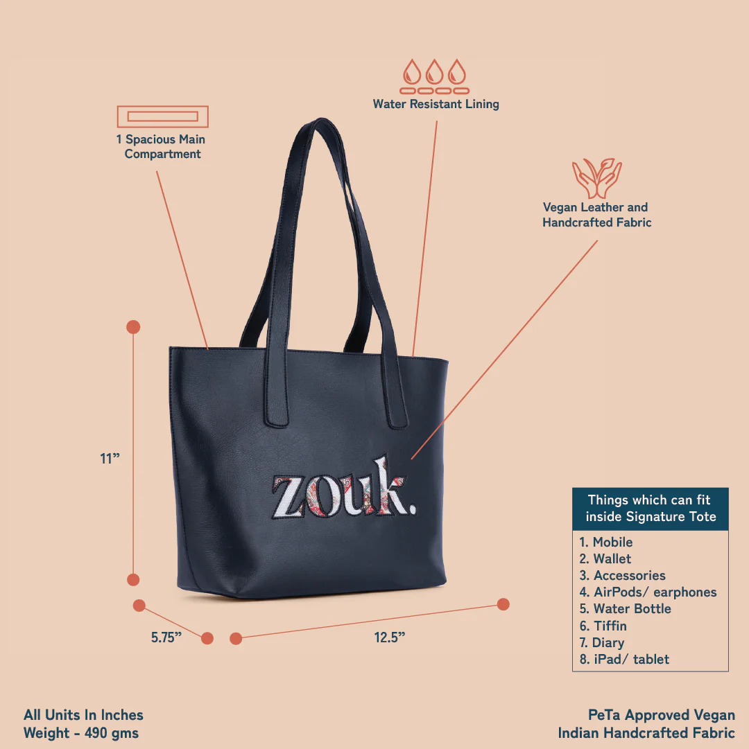 Seashell Motif White Signature Tote - Image 4