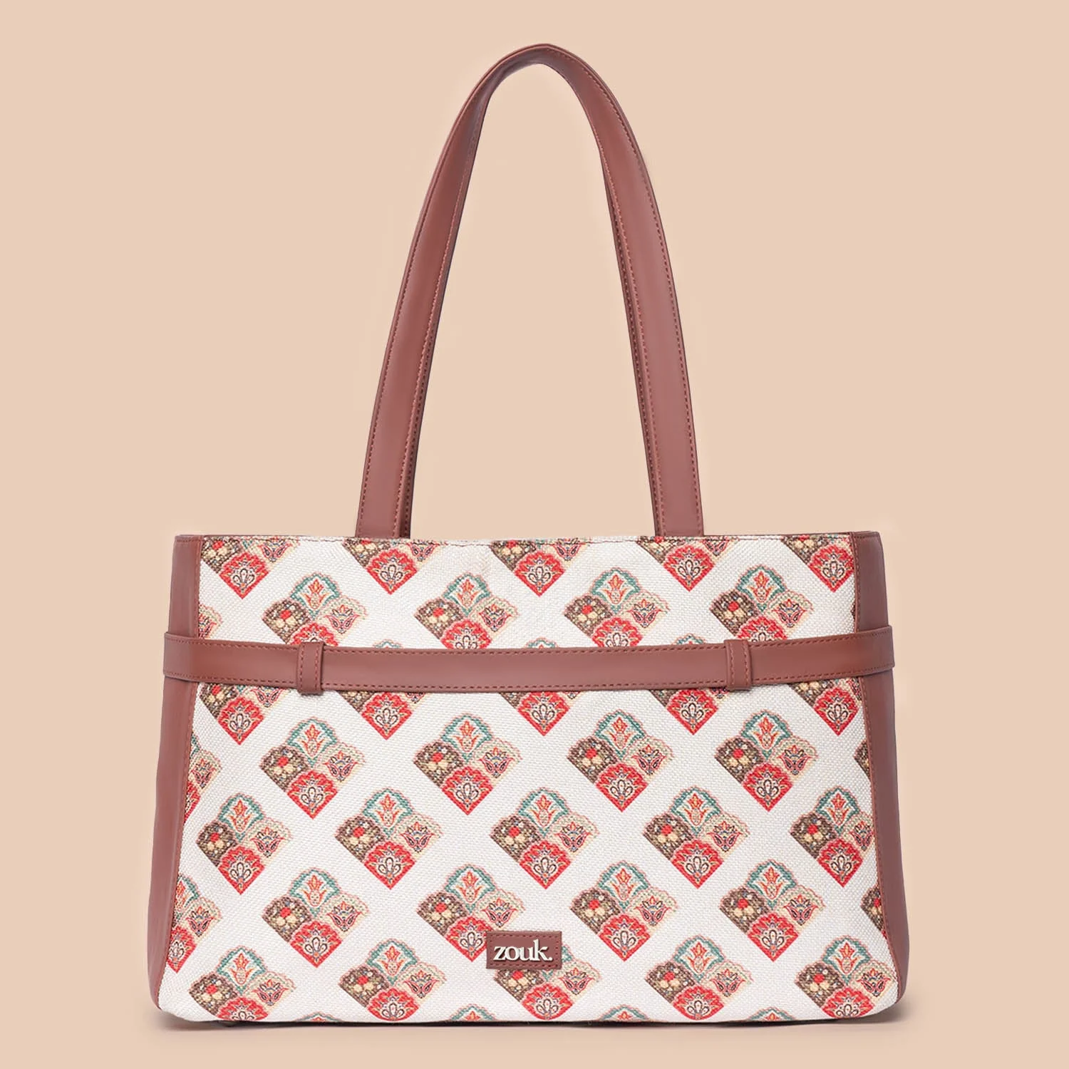 Seashell Motif White Statement Office Bag - Image 3