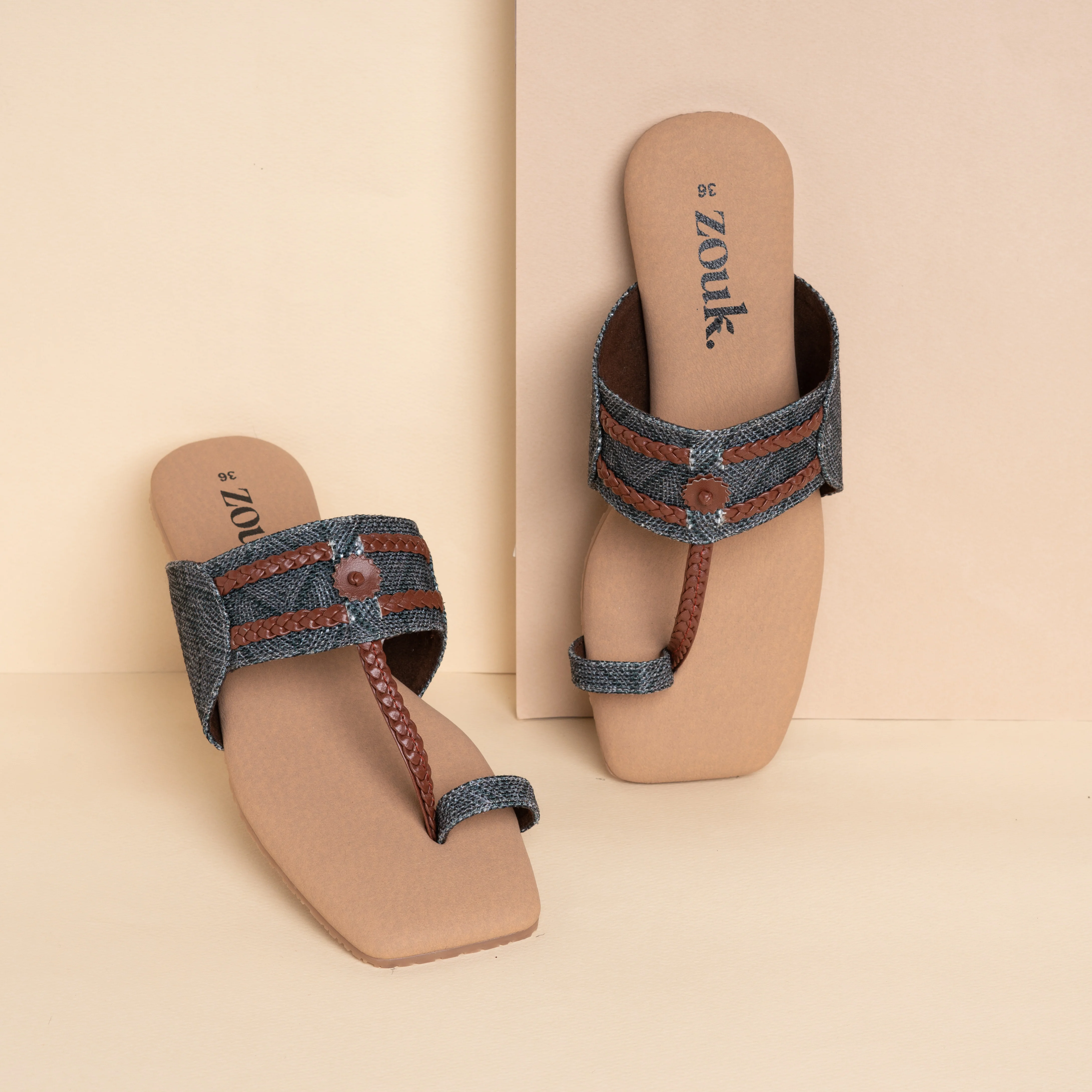 Shalimar Qila Braided Kolhapuri Chappal