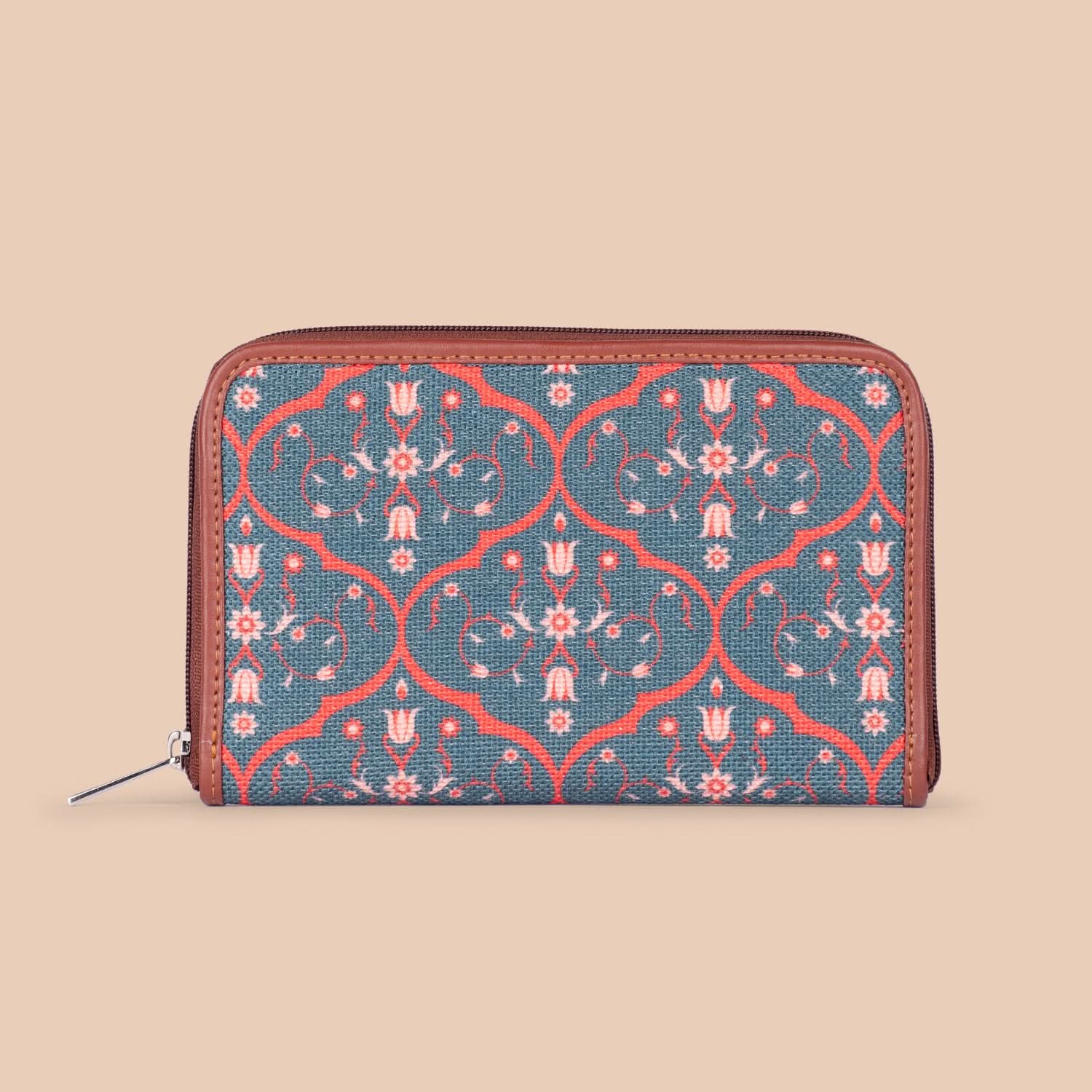 Sheesh Mahal Jaali Motif Classic Zipper Wallet - Image 4