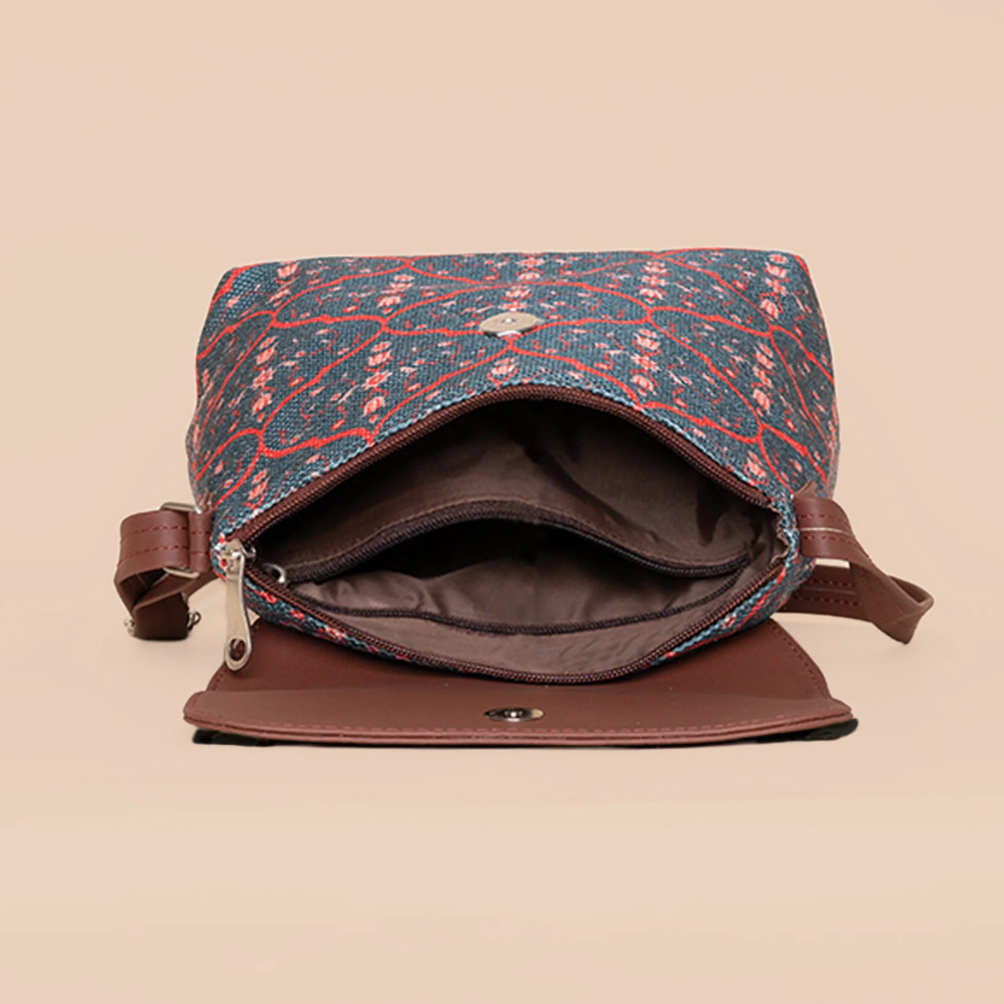 Sheesh Mahal Jaali Motif Flap Sling Bag - Image 5