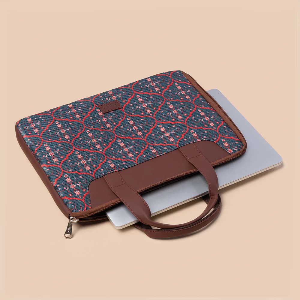 Sheesh Mahal Jaali Motif L-Zippered Laptop Sleeve - Image 4