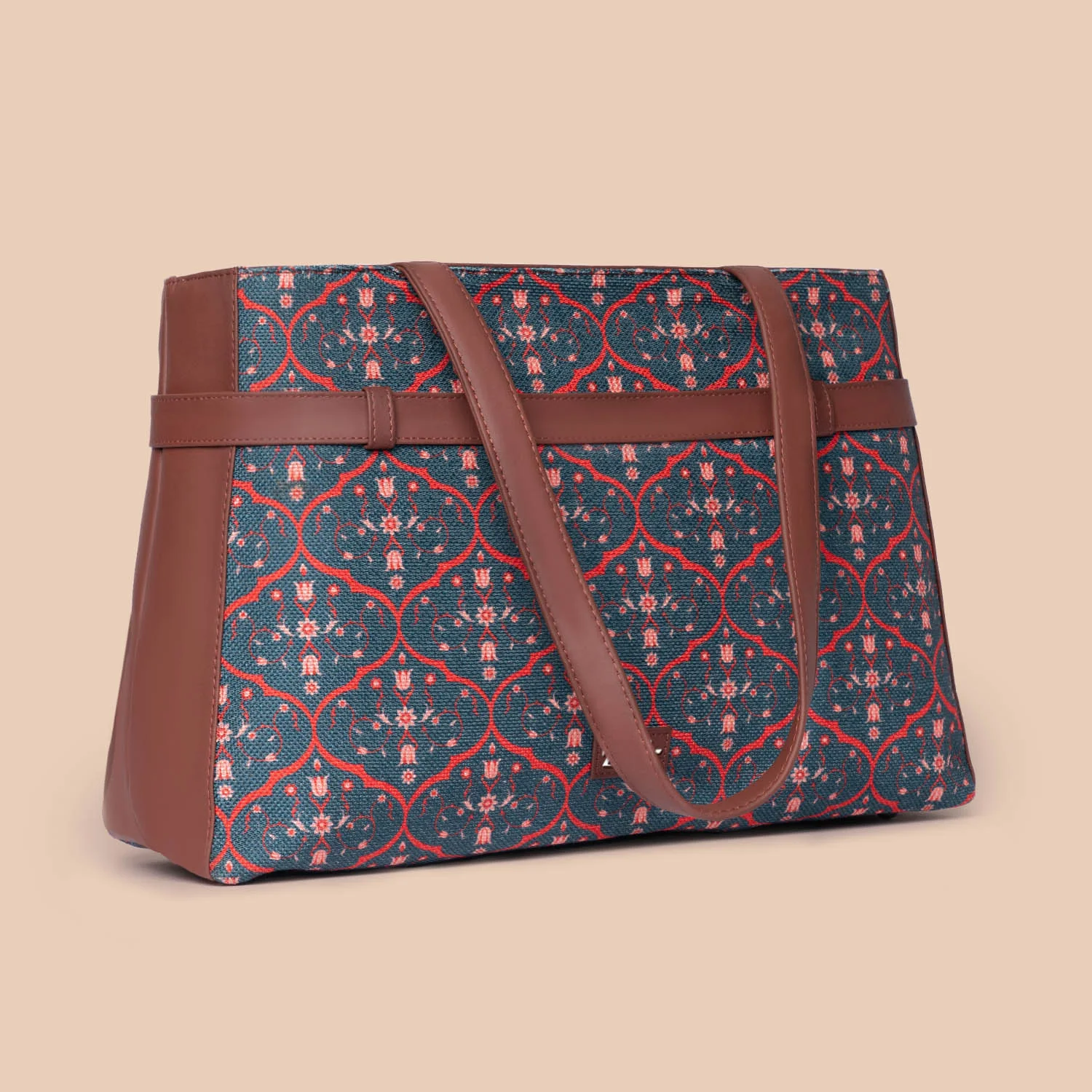 Sheesh Mahal Jaali Motif Statement Office Bag - Image 4