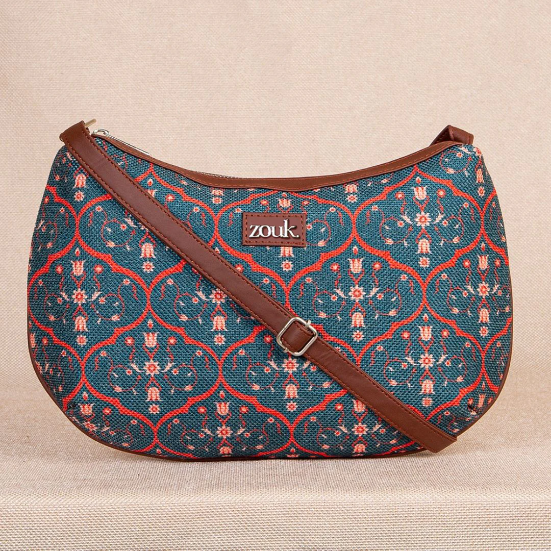 Sheesh Mahal Jaali Motif Structured Shoulder Bag - Image 3