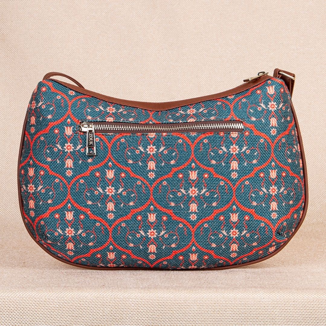 Sheesh Mahal Jaali Motif Structured Shoulder Bag - Image 4