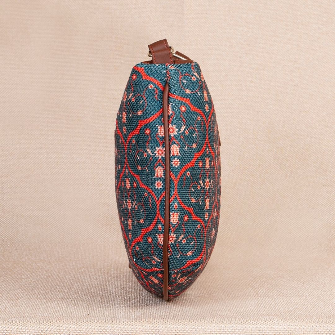 Sheesh Mahal Jaali Motif Structured Shoulder Bag - Image 8