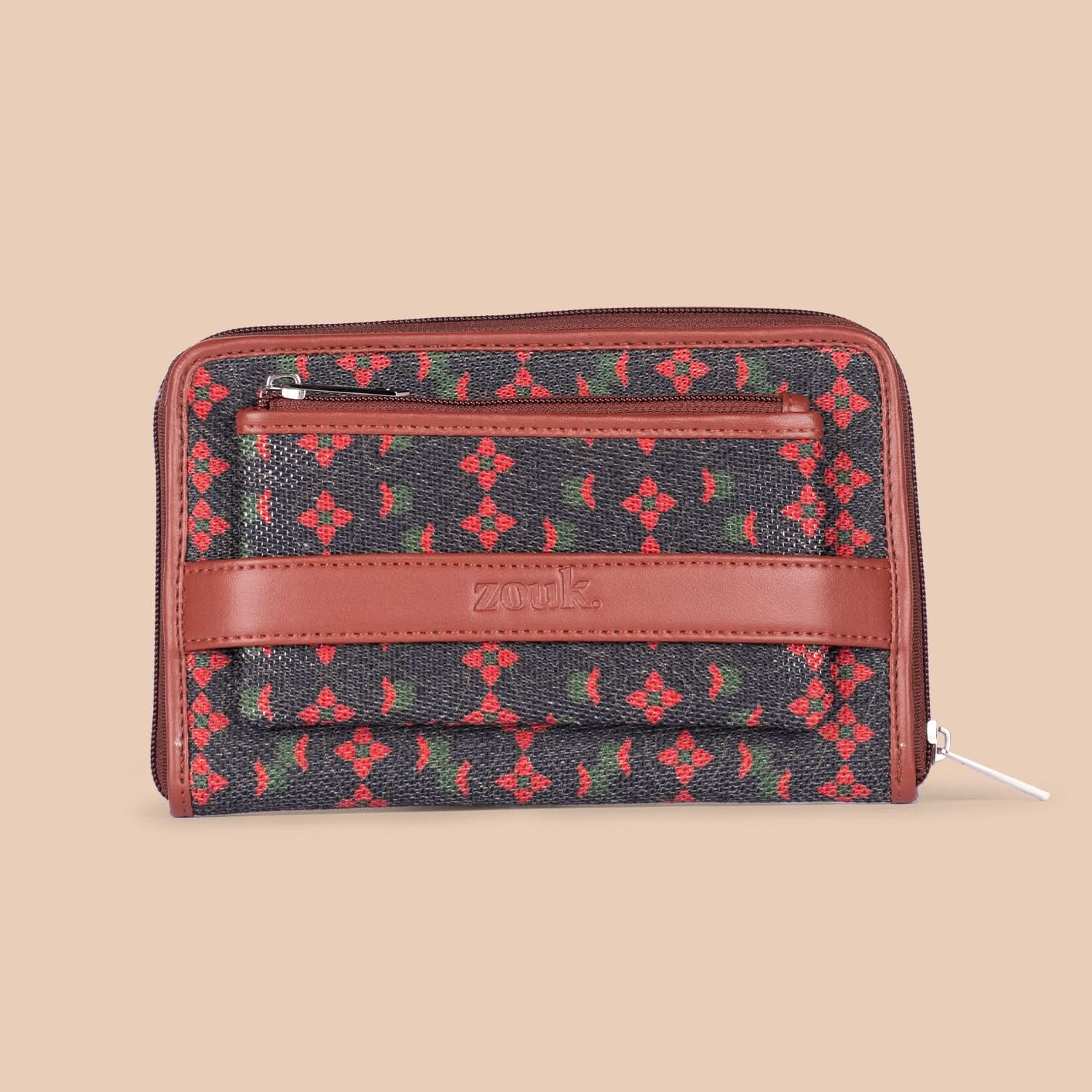 Shobha Niwas Lotus Motif Classic Zipper Wallet - Image 3