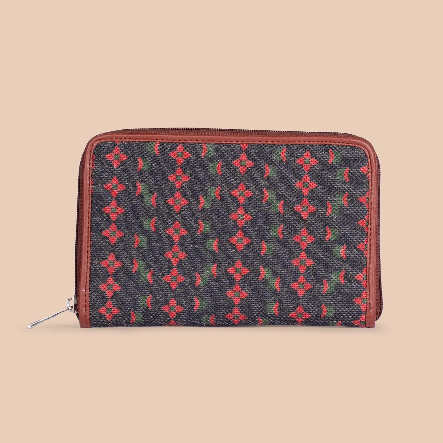 Shobha Niwas Lotus Motif Classic Zipper Wallet - Image 4