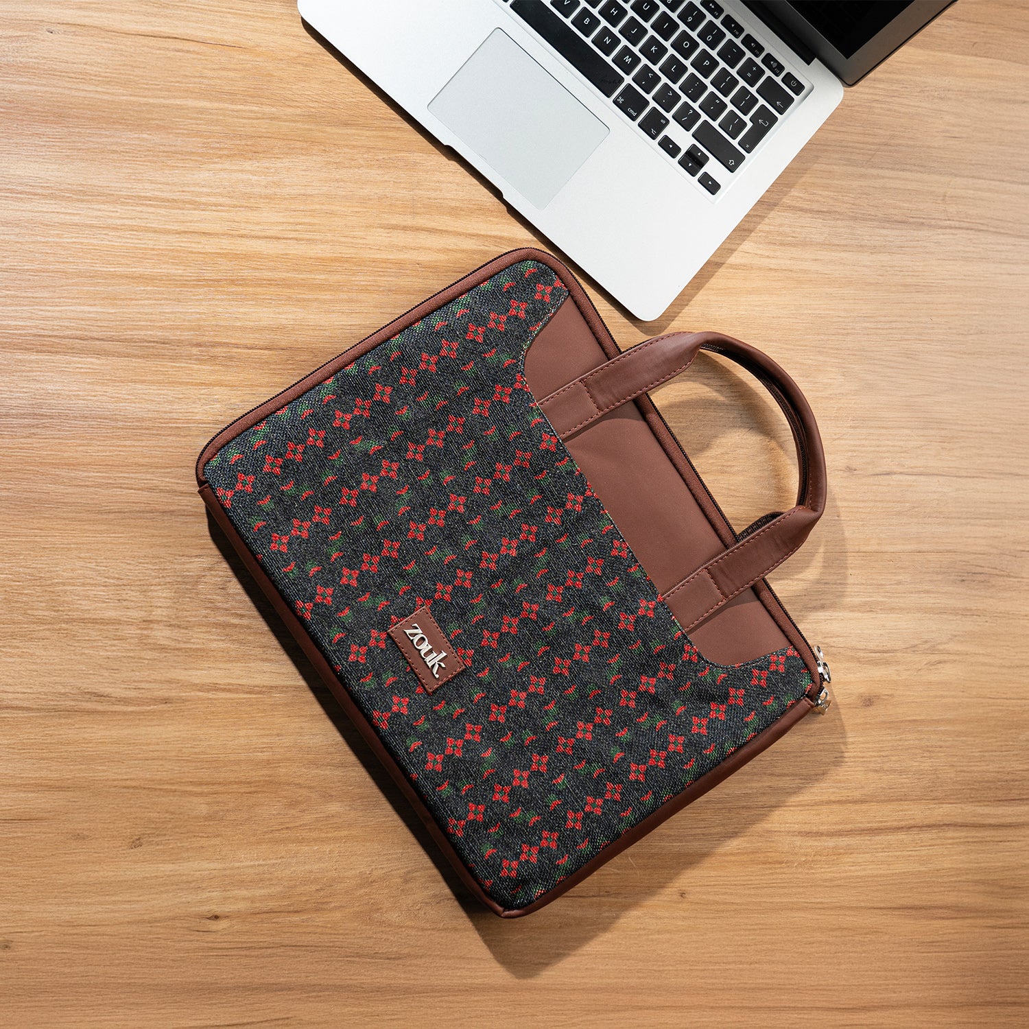 Shobha Niwas Lotus Motif L-Zippered Laptop Sleeve - Image 2