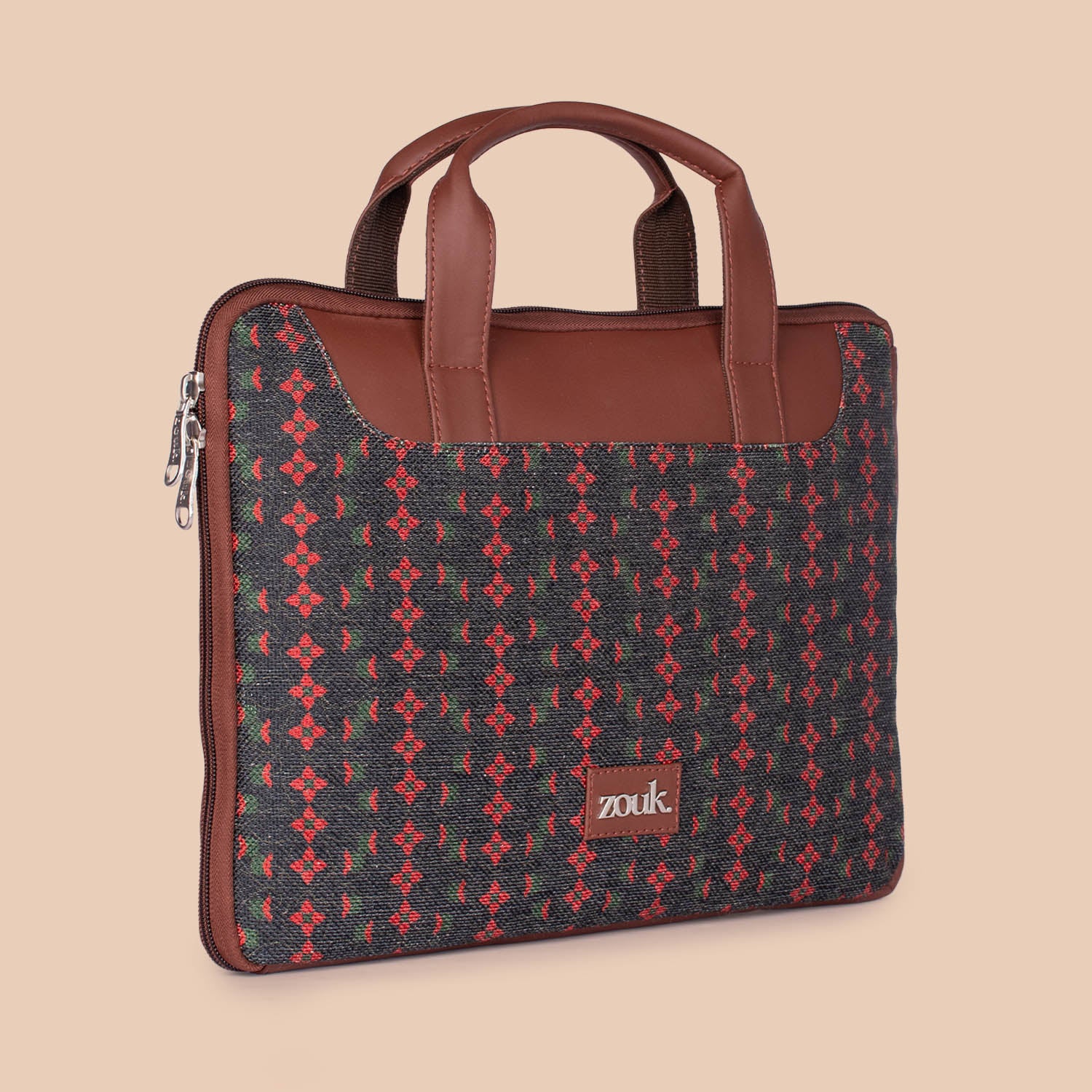 Shobha Niwas Lotus Motif L-Zippered Laptop Sleeve - Image 5