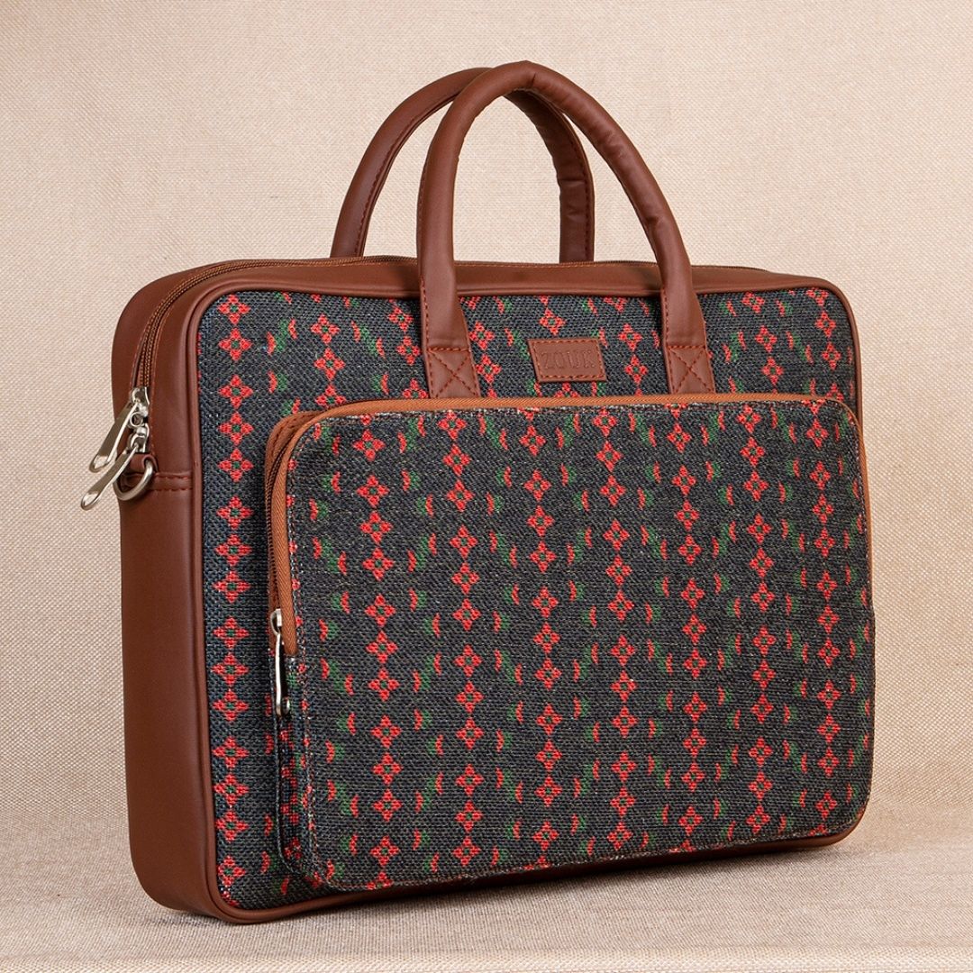 Shobha Niwas Lotus Motif Laptop Bag - Image 3