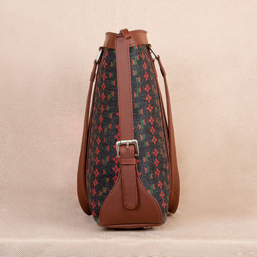 Shobha Niwas Lotus Motif- Office Bag & Chain Wallet Combo - Image 4