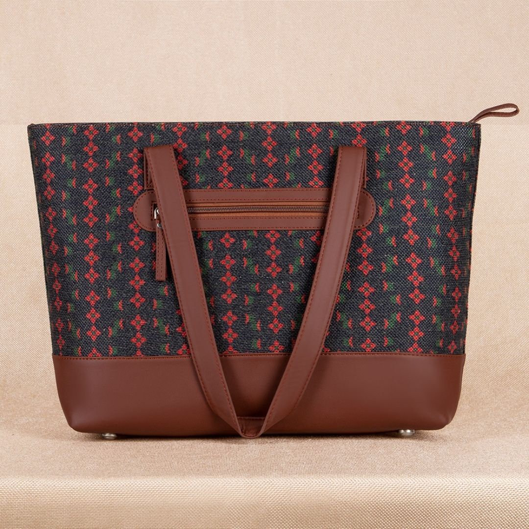 Shobha Niwas Lotus Motif Shoulder Tote Bag - Image 3