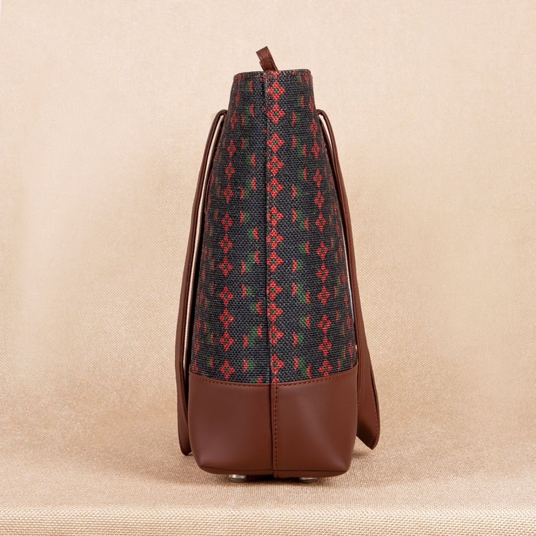 Shobha Niwas Lotus Motif Shoulder Tote Bag - Image 5