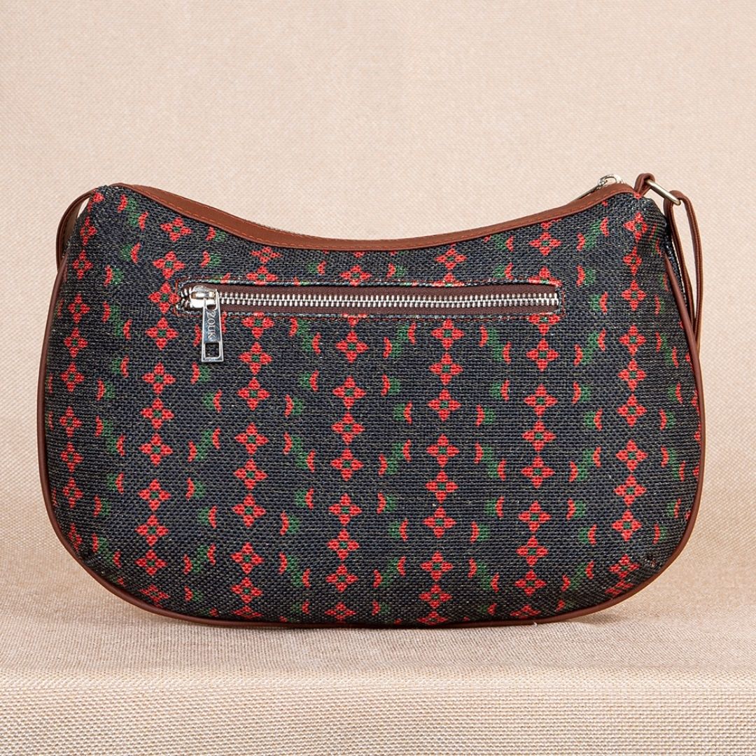 Shobha Niwas Lotus Motif Structured Shoulder Bag - Image 2