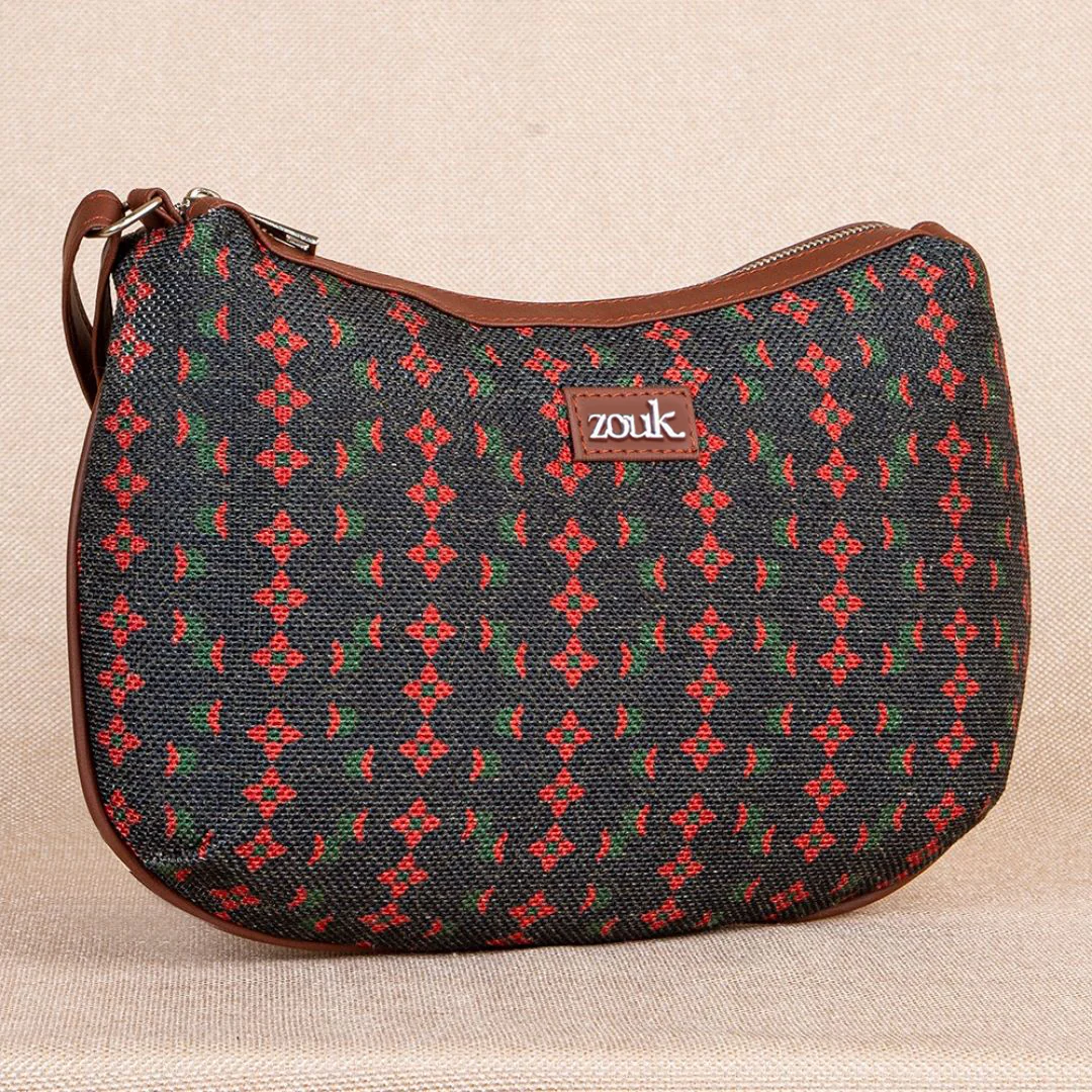 Shobha Niwas Lotus Motif Structured Shoulder Bag - Image 3